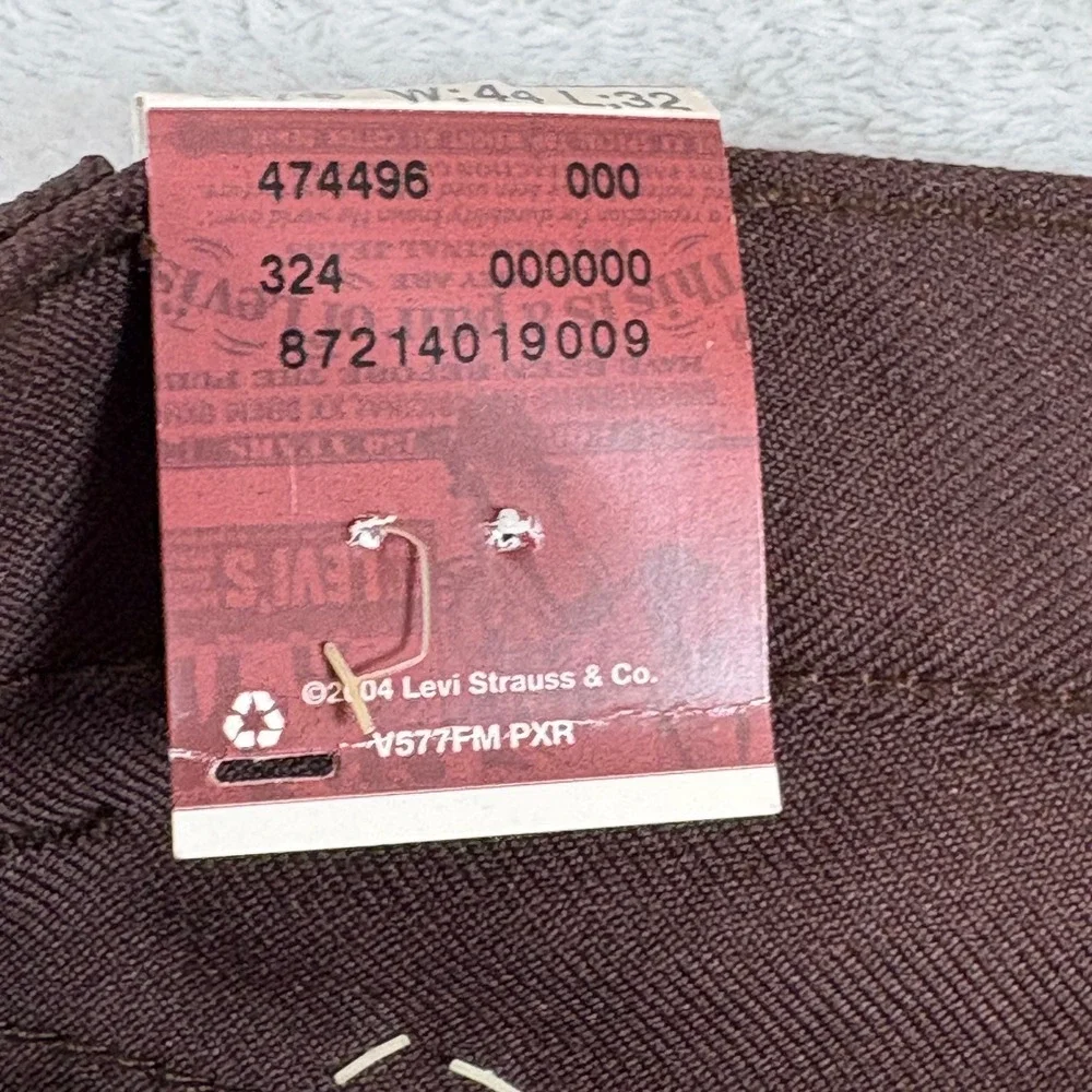 NOS Levi's 517 Boot Cut Mens Brown Sta-Prest Style Polyester Pants 44x32 NWT
